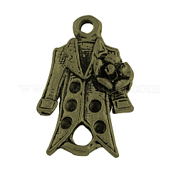 Tibetischer Stil Legierung Mantel Fassungen mit Verbinder für Strasssteine, Cadmiumfrei und Nickel frei und Bleifrei, Antik Bronze, für 1.5 mm Strass, 19x12x3.5 mm, Bohrung: 2~3 mm
