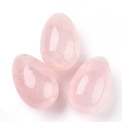 Colgantes naturales de cuarzo rosa, piedra de huevo de pascua, 39.5x25x25mm, agujero: 2 mm