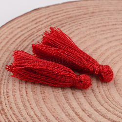 Decorazioni ciondolo filo di cotone della nappa, rosso, 25~31x5mm, circa 39~47pcs/scatola