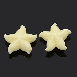 Synthetic Coral Beads, The Ocean Undersea World Series, Starfish/Sea Stars, Dyed, Beige, 16x6mm, Hole: 1.5mm