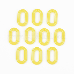 Nachahmung Gelee Acryl Verknüpfung Ringe, Quick-Link-Anschlüsse, zur Herstellung von Kabelketten, ungeschweißte, Oval, Gelb, 27x16.5x4.5 mm, Innendurchmesser: 18x7.5 mm