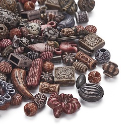 Gemischten antiken Stil Acryl-Perlen / Anhänger, Mischformen, Mischfarbe, 6~22x6~10x3~12 mm, Bohrung: 1~3 mm