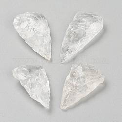 Perle di cristallo di quarzo naturale grezzo grezzo, perle di cristallo di rocca, Senza Buco / undrilled, lacrima martellata, 35~42x20~23x8~10mm