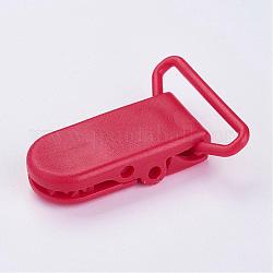 Clip porta ciuccio in plastica ecologica, rosso, 43x31x9mm