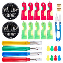 Nähwerkzeug-Kits, u-förmige Nähschere einschließen, Nahttrenner, Nähnadeln aus Stahl, Eisen Nähen Fingerhüte, Mischfarbe