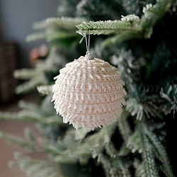 Decorazione pendente in schiuma glitterata, bling ornamenti d'attaccatura dell'albero di Natale, per la decorazione domestica del regalo del partito, tondo, 140x70mm