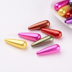 Mixed ABS Plastic Imitation Pearl Beads Teardrop Beads, 30x10mm, Hole: 1.5mm