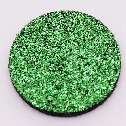 Pastiglie di profumo di fibra, con glitter, Pastiglie di profondità degli oli essenziali, rotondo e piatto, verde lime, 22.5x2.5mm