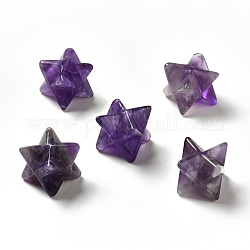 Perles d'améthyste naturelle, pas de trous / non percés, Merkaba Star, 14.5~15x14.5~15x14.5~15mm