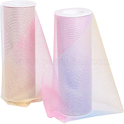 BENECREAT 2PCS Glitter Tulle Pink Tulle Fabric Rolls 6 inch x 10 yards (30 feet) for Decoration Bows, Skirt Sewing, Craft Making, Wedding Party Ribbon
