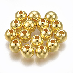 CCB пластиковые шарики, круглые, золотые, 5.5~6x5 мм, отверстие : 1.8 мм