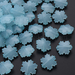 Abalorios de acrílico de la jalea de imitación, facetados, copo de nieve, luz azul cielo, 15x14x6mm, agujero: 1.6 mm, aproximamente 970 unidades / 500 g