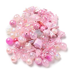 Acryl-Perlen, Mischformen, rosa, 8~51x8~51x6~27.5 mm, Bohrung: 1.8~3.8 mm, ca. 163 Stk. / 380.2 g, 380.2 g / Beutel