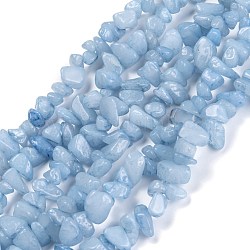 Dyed Natural Aquamarine Beads Strands, Chip, 3~16x3~8mm, Hole: 0.7mm, 32.28''(82cm)