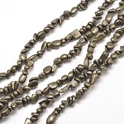 Natural Pyrite Nuggets Beads Strands, 5~8x4~6mm, Hole: 1mm, about 15.7 inch