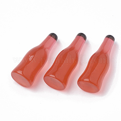 樹脂カボション  酒/瓶  レッドオレンジ  26x9~11mm