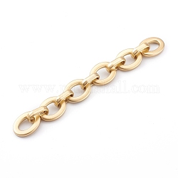 Opaque Spray Painted Acrylic  Linking Cable Chains, Quick Link Chains, Gold, 24x18x4mm and 18.5x11.5x5mm, about 39.37 inch(1m)/strand