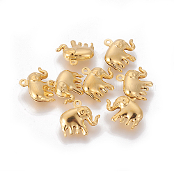 304 Stainless Steel Charms, Elephant, Golden, 14.3x15x5.2mm, Hole: 1mm