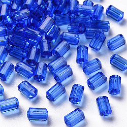 Perline acrilico trasparente, sfaccettato, poligono, blu, 9x5mm, Foro: 1.8 mm, circa 3496pcs/500g