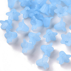 Abalorios de acrílico transparentes, esmerilado, flor, azul claro, 17.5x12mm, agujero: 1.5 mm, aproximamente 770 unidades / 500 g