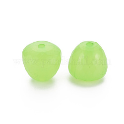 Perles en acrylique transparente, teinte, facette, larme, vert clair, 15x14.5mm, Trou: 2mm, environ 243 pcs/500 g