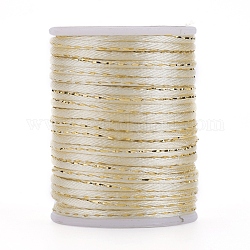 Полиэфирного корда, с золотым металлическим шнуром, китайский вязать шнур, papayawhip, 1.5 мм, около 4.37 ярда (4 м) / рулон