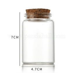 Стеклянная бутылка, с пробкой, бутылка желаний, колонка, прозрачные, 4.7x7 см, емкость: 80 мл (2.71 жидких унции)