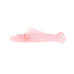 Infila aghi in plastica a forma di pesce, strumenti guidafilo, con gancio in ferro nichelato, roso, 31.5x8x4mm