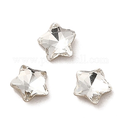 Cabujones de cristal de rhinestone, punta trasera y trasera plateada, facetados, estrella, cristal, 5x5x2mm