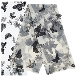 Tela de encaje bordado mariposa 3d, para accesorios de ropa de diy, crema, 1460x910x0.2mm