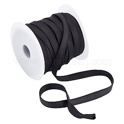 Cinta de nylon, cinta de la banda de la cubierta del sujetador del reemplazo del aro, para coser accesorios, negro, 3/8 pulgada (10 mm), alrededor de 27.34 yarda (25 m) / rollo