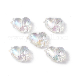 Perline acrilico trasparente, ab colore placcato, cuore con stella, chiaro ab, 14.5x19.5x10mm, Foro: 2 mm