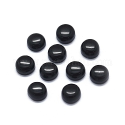 Cabochons obsidienne naturelle, demi-rond / dôme, 4x1.5~2.5mm