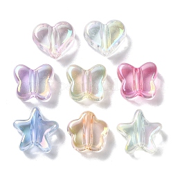 Placage uv perles acryliques transparentes, formes mixtes, couleur mixte, 16.5~19.5x18~20x8.5~9mm, Trou: 2mm
