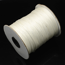 Cuerdas de poliéster encerado coreano, blanco, 1.5mm, Aproximadamente 200 yardas / rollo (600 pies / rollo)