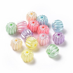 Perles acryliques de perles d'imitation, citrouille, couleur mixte, 11x9.4mm, Trou: 2.1mm, environ 833 pcs/500 g
