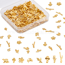 Olycraft Legierungs-Email-DIY-Stücke, DIY Zubehör, Mischformen, golden, 7.2~14x4~8.5x1.5~2 mm, 250 Stück / Karton