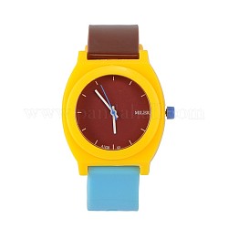 Trendige Quarz-Armbanduhren aus Kunststoff, Gelb, 240x20 mm, Uhr-Kopf: 48x43x12 mm