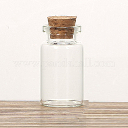 ガラスのコルク瓶の飾り  ガラスの空のウィッシングボトル  コラム  透明  2.2x4cm  容量：8ml（0.27fl.oz）