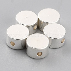 Perline in ottone, placcato di lunga durata, rotondo e piatto, placcati argento 925 euro, 5x3mm, Foro: 1 mm