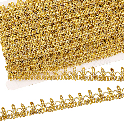 Cinta de encaje ondulado de filigrana, para accesorios de vestir, patrón floral, oro, 7/8 pulgada (22 mm), 15 yarda / tarjeta