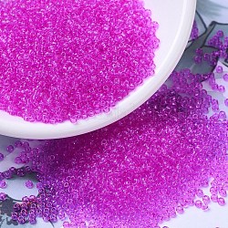 MIYUKI Round Rocailles Beads, Japanese Seed Beads, 11/0, (RR1309) Dyed Transparent Magenta, 2x1.3mm, Hole: 0.8mm, about 1111pcs/10g