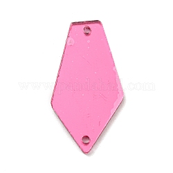 Пятиугольный галстук, акрил, пришивные зеркальные стразы, украшение костюмной одежды, ярко-розовый, 27.5x14.5x1.3 мм, отверстие : 1.4 мм