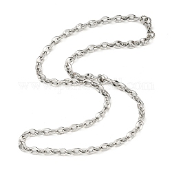 201 collier de chaînes de câble en acier inoxydable, couleur inoxydable, 21.65 pouce (55 cm)