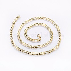 304 Stainless Steel Figaro Chain Necklaces, with Lobster Claw Clasps, Golden, 23.6 inch(60cm), 5.5x1.5mm
