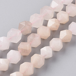 Natürliche rosa Aventurin Perlen Stränge, sternförmige runde Perlen, facettiert, 10 mm, Bohrung: 1.2 mm, ca. 39 Stk. / Strang, 15.16 Zoll (38.5 cm)