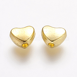 Perline in lega, cadmio & nichel &piombo libero, cuore, oro, 6x5x3mm, Foro: 1 mm