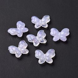 Perline acrilico opaco, Glitter perline, farfalla, lilla, 17x20x5.5mm, Foro: 1.6 mm, circa 415pcs/500g
