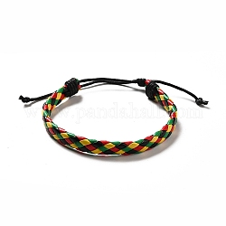 Bracelets de cordon tressé en similicuir pu pour femmes, bracelets de cordon ciré réglable, colorées, 3/8 pouce (0.9 cm), diamètre intérieur: 2-3/8~3-1/2 pouce (6.1~8.8 cm)