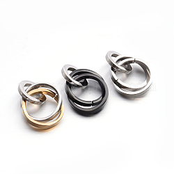 304 in acciaio ad incastro ciondoli anello in acciaio, colore misto, Anello da 37.5~38x21 mm: 12~21x2~3 mm, diametro interno: 8mm e 17.5mm..